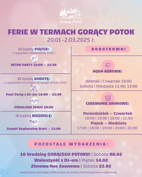 Ferie w Termach Gorący Potok