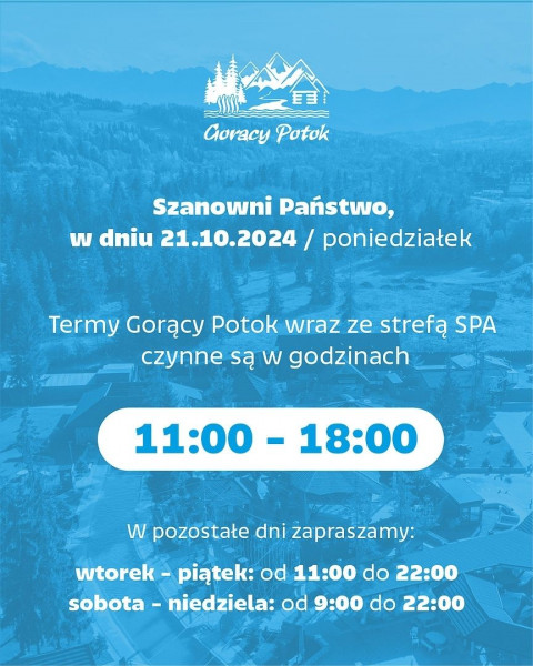 Obiekt czynny do 18.00