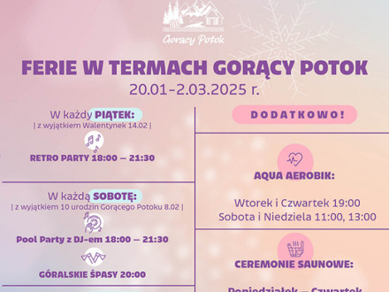 Ferie w Termach Gorący Potok