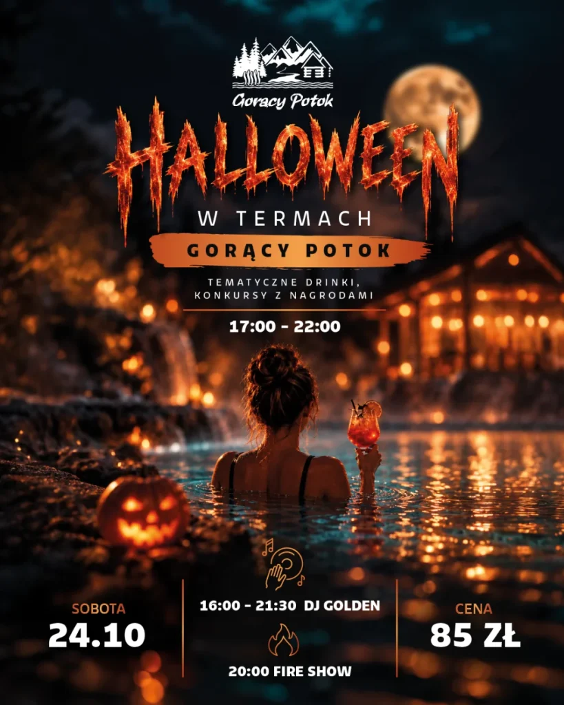 Halloween w Termach Gorący Potok, pool party, impreza tamatyczna